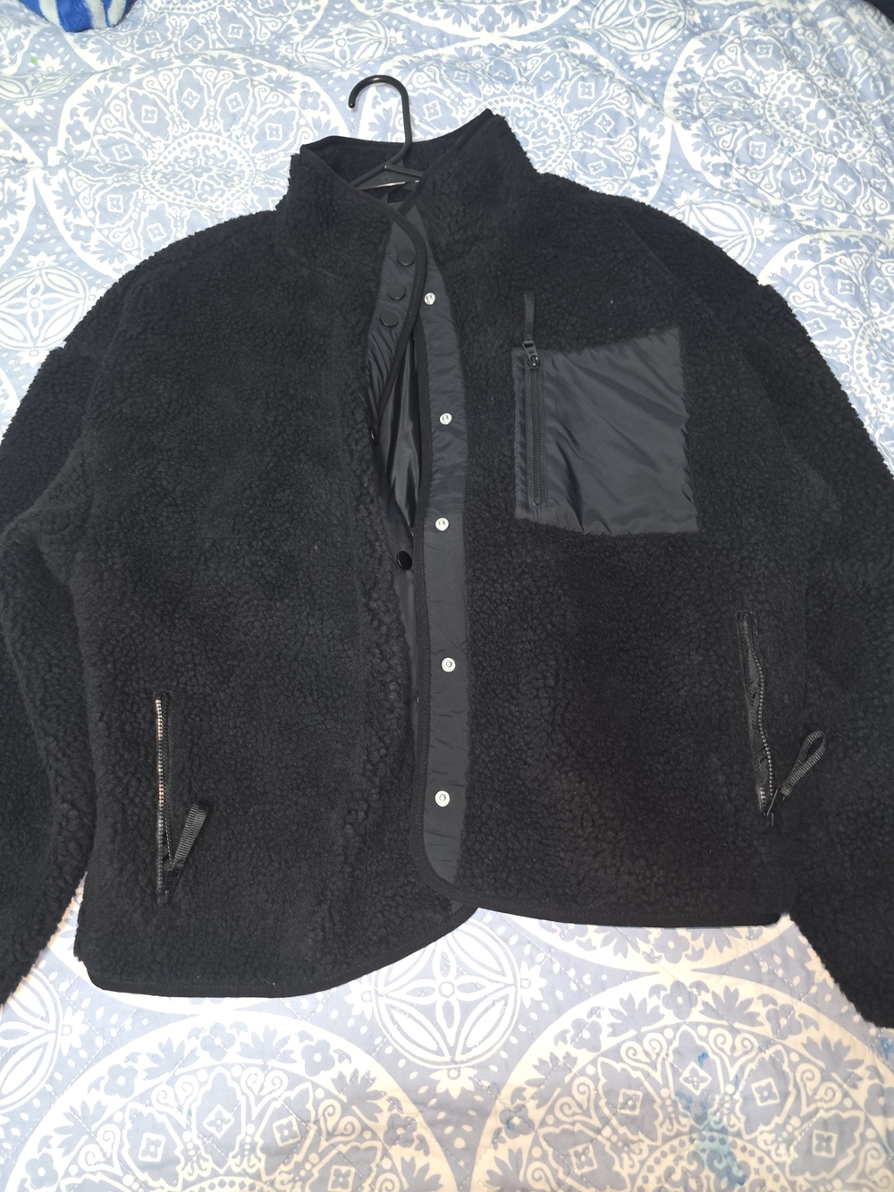 Fabletics Black Sherpa Teddy Jacket - Picture 3 of 9